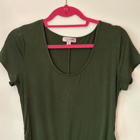 Feathers Maternity Dresses knit comfy set of 2 military green and mauve EUC - Picture 9 of 15